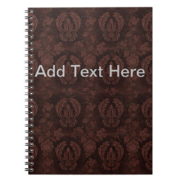 Cuaderno Texto de cuero marrón