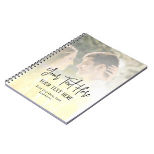 Cuaderno Texto de guión negro con foto vintage