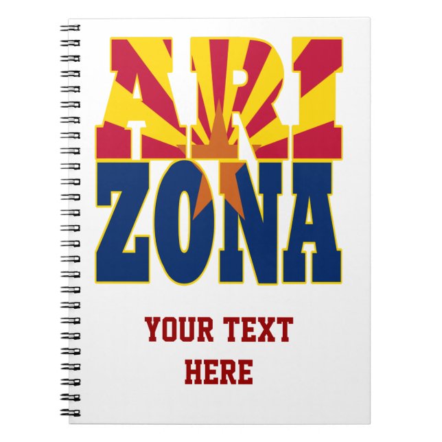 Cuaderno Texto de la bandera de Arizona (Frente)