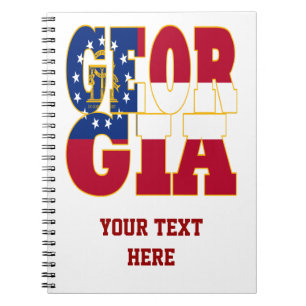 Cuaderno texto de la bandera de Georgia