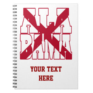 Cuaderno texto de la bandera del estado de Alabama