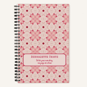 Cuaderno Texto de nombre Moda floral moderna rosa Bonito Gi