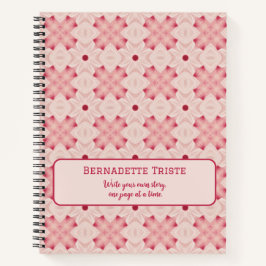 Cuaderno Texto de nombre Moda floral moderna rosa Bonito Gi