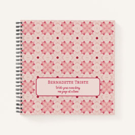 Cuaderno Texto de nombre Moda floral moderna rosa Bonito Gi