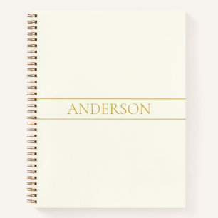 Cuaderno Texto de Personalizable simple y elegante Gold O