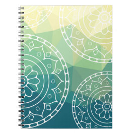 Cuaderno Texto de personalizado amarillo verde Mandala