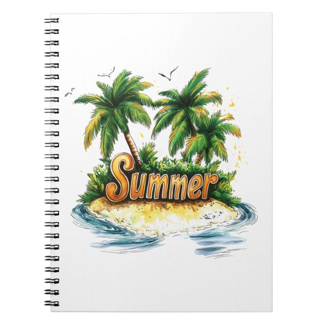 Cuaderno Texto de verano - Isla de verano tropical (Frente)
