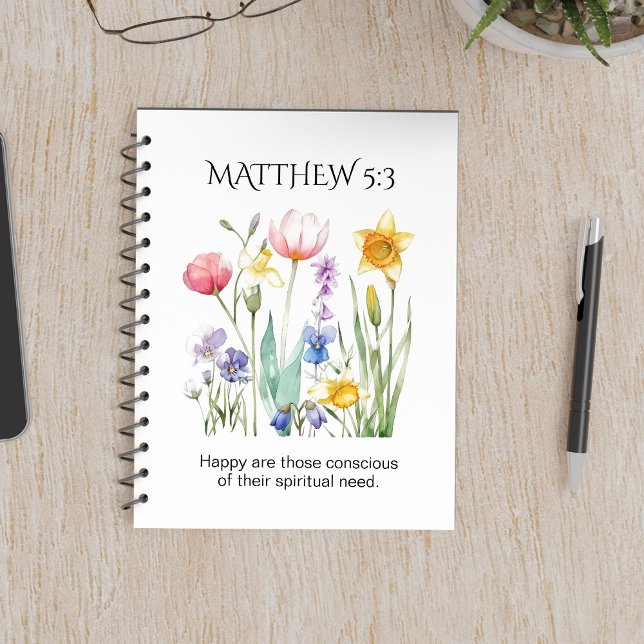 Cuaderno Texto del año JW 2026 con flores de acuarela (Subido por el creador)