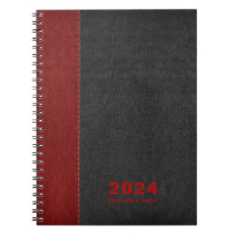 Cuaderno Texto del diario del Personalizado de cuero rojo n