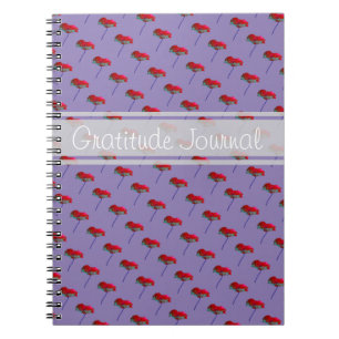 Cuaderno Texto del personalizable de flor de amapola de la 