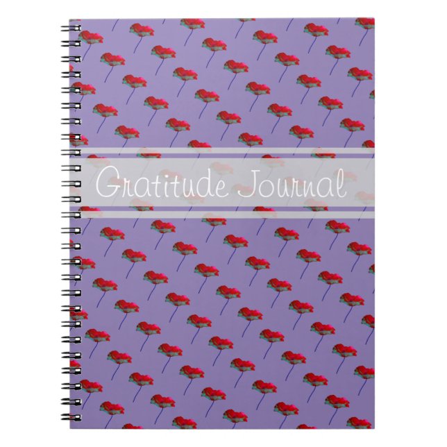 Cuaderno Texto del personalizable de flor de amapola de la  (Frente)