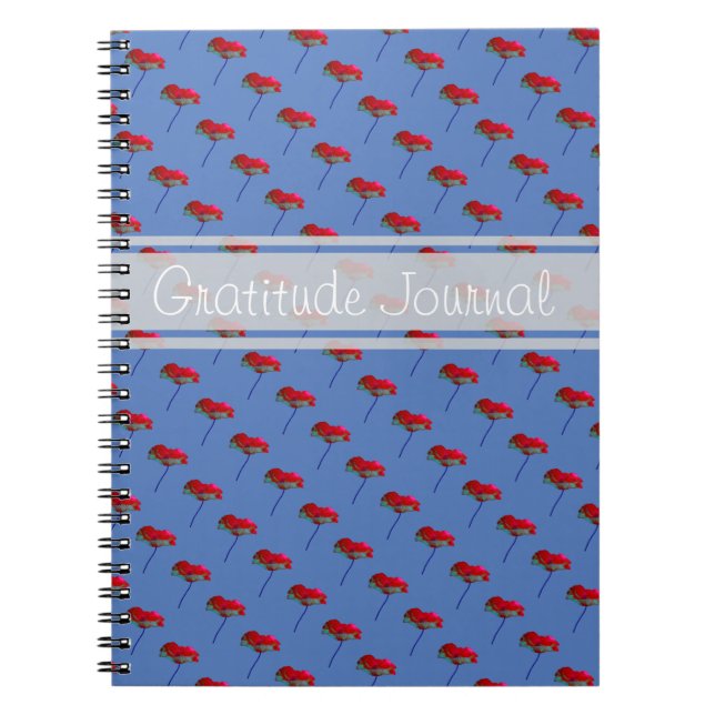 Cuaderno Texto del personalizable de flor de amapola de la  (Frente)