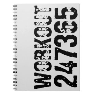 Cuaderno Texto desgastado y raspado Workout 247365 negro