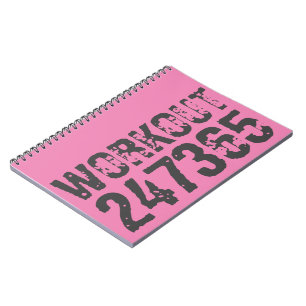 Cuaderno Texto desgastado y raspado Workout 247365 rosa