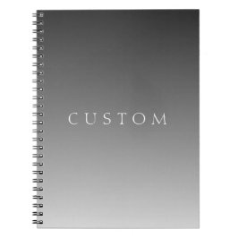 Cuaderno Texto elegante sobre gradiente ombré gris moderno