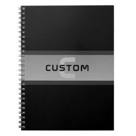 Cuaderno Texto en capas personalizable moderno | Negro y gr