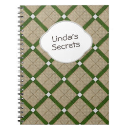 Cuaderno Texto gris verde diagonal de cerámica de las tejas