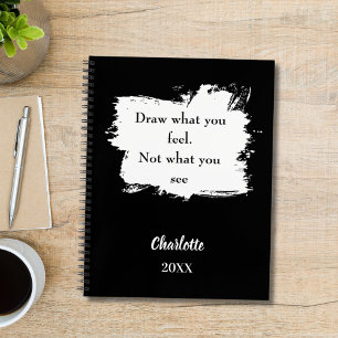 Cuaderno Texto inspirador cita blanco negro