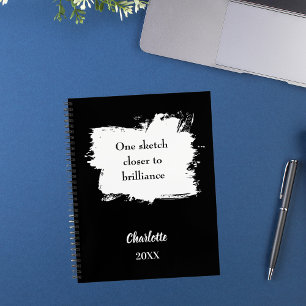 Cuaderno Texto inspirador cita blanco negro