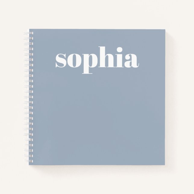 Cuaderno Texto negrita | Su nombre en azul turbio (Anverso)