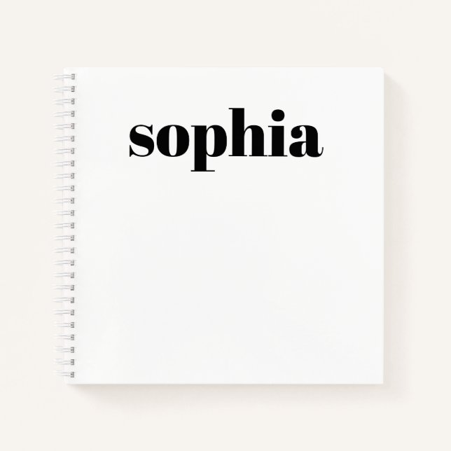 Cuaderno Texto negrita | Su nombre en blanco (Anverso)