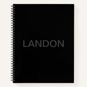 Cuaderno Texto personalizable Negro moderno en negrita y