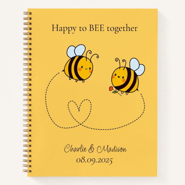 Cuaderno Texto Personalizado Abejas de Amor Feliz (Anverso)