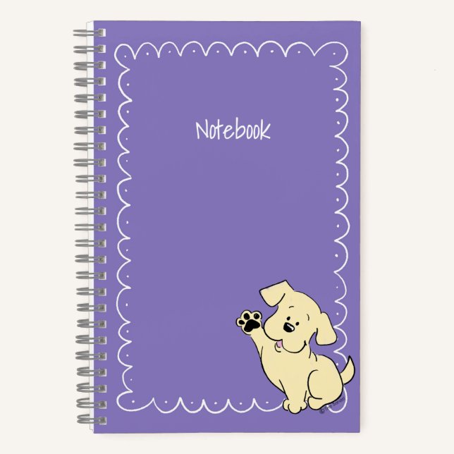 Cuaderno Texto personalizado cachorro labrador amarillo esp (Anverso)