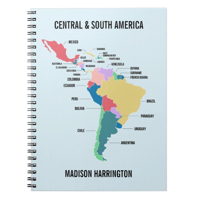 Cuaderno Texto personalizado Centro y Sudamérica (Frente)