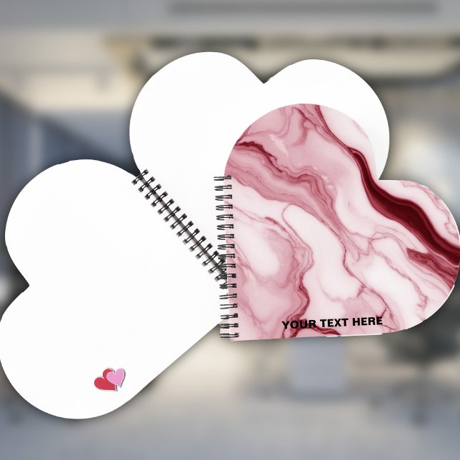 Cuaderno Texto personalizado - Corazón con patrón de mármol (Subido por el creador)