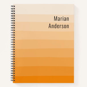 Cuaderno Texto personalizado de tonos ondulados de Naranja