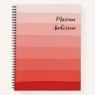 Cuaderno Texto personalizado de tonos ondulados rosados