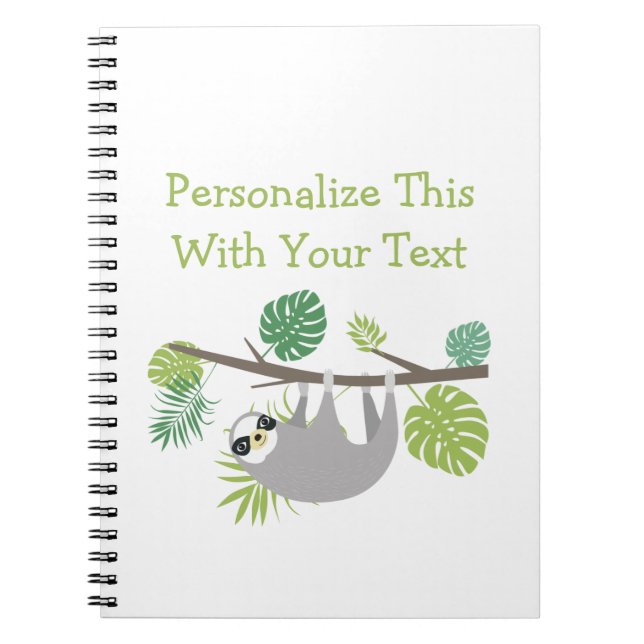 Cuaderno Texto Personalizado Divertido Perezoso Colgante (Frente)