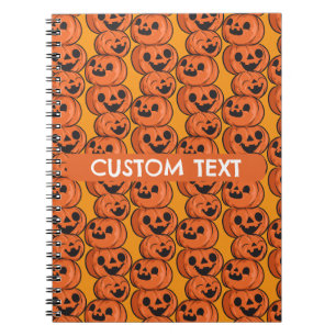 Cuaderno Texto personalizado Halloween Calabazas felices Pe