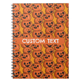 Cuaderno Texto personalizado Halloween Calabazas felices Pe