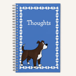 Cuaderno Texto Personalizado Huesos de Perro Staffy Lab Lin
