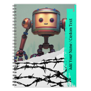 Cuaderno TEXTO personalizado - Imagen Ai - Cute Robot Noteb