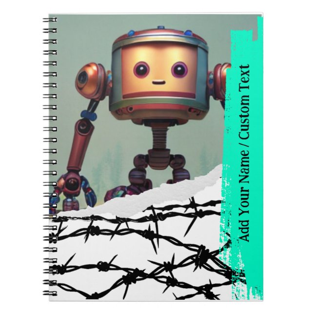 Cuaderno TEXTO personalizado - Imagen Ai - Cute Robot Noteb (Frente)