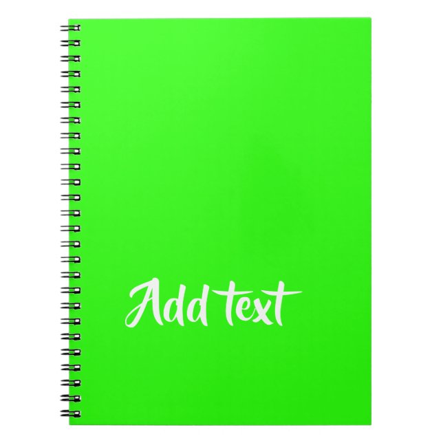 Cuaderno texto personalizado verde claro plano (Frente)
