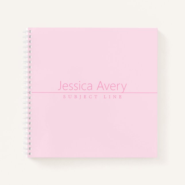 Cuaderno Texto rosa simple y con clase (Anverso)
