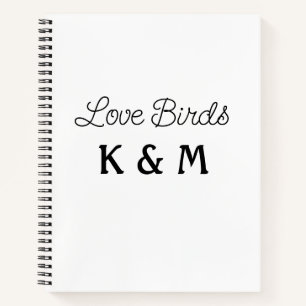 Cuaderno texto simple mínimo agregue el nombre pájaros de a