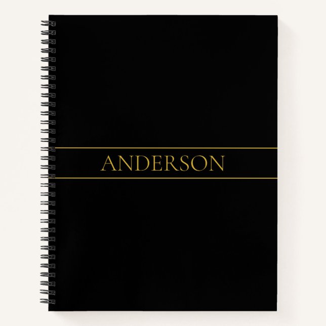 Cuaderno Texto y líneas de oro personalizables con clase (Anverso)