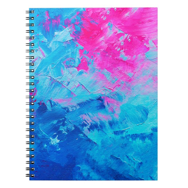 Cuaderno textura abstracta de pintura al óleo sobre lienzo, (Frente)