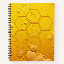 Cuaderno Textura abstracta del honeycomb de oro
