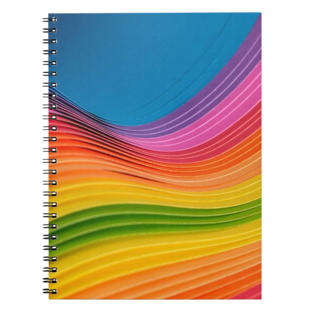 Cuaderno Textura abstracta del patrón arco iris (Frente)
