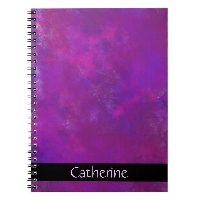 Cuaderno Textura abstracta púrpura personalizada (Frente)