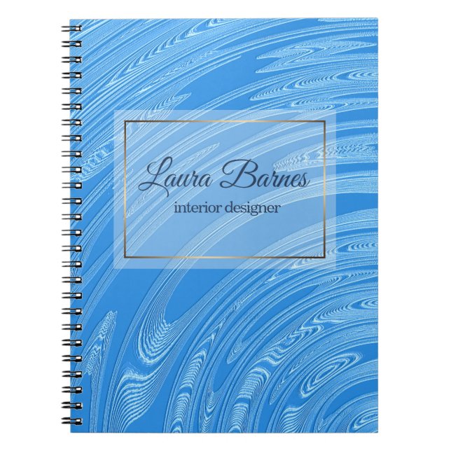 Cuaderno Textura azul abstracta. Texto (Frente)