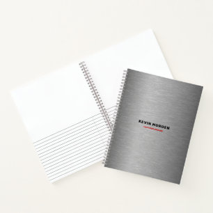 Cuaderno Textura de acero cepillado falso gris