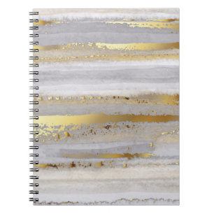 Cuaderno Textura de acuarela de oro gris de lujo