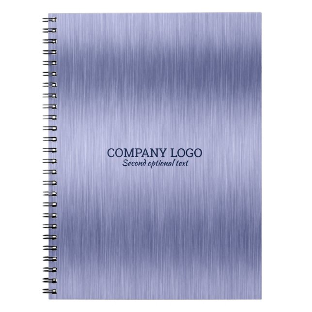 Cuaderno Textura de aluminio cepillado metálico falso azul  (Frente)